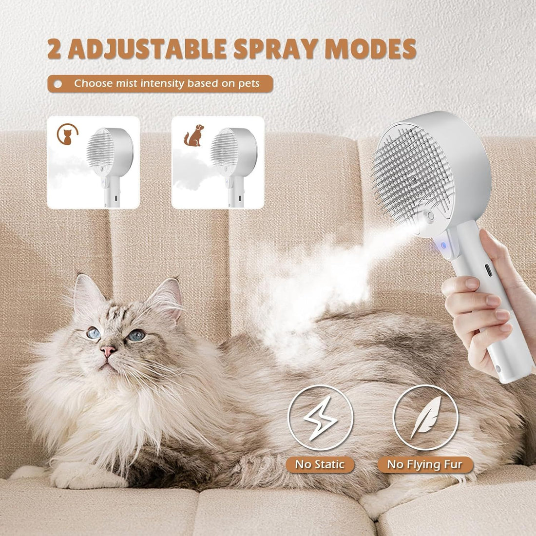Cat Steam Brush For Shedding Spritz