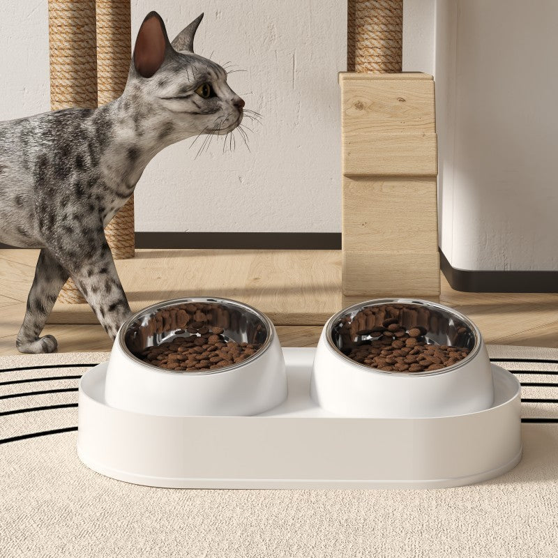 Pet Double Bowl Tilt Protect Neck