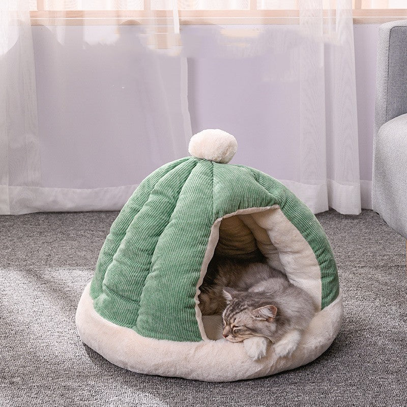 Kennel Dog Bed Enclosed Kitty Kennel