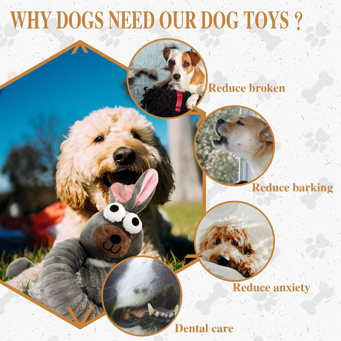 Squeaky Dog Toys Plush Stuffed Crinkle Pet Chew Toys Stuffing Dog Toys For Small Medium Large Dogs Puppy Teething Toys For Boredom Training