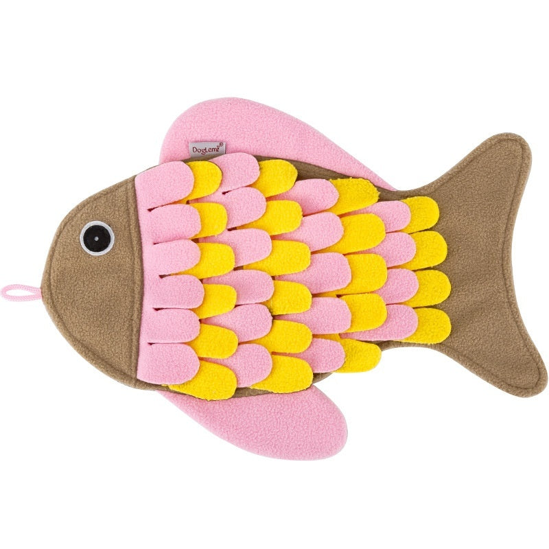 Fish-shaped Smell Blanket Training Cat Toy Food Bowl Toy
