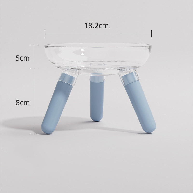 Pet Cat And Dog Feeding Bowl Household Cat And Dog Drinking Water Anti-knock Feeder Transparent Glass Bowl Cat Bowl