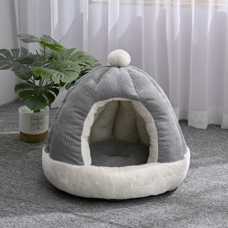 Kennel Dog Bed Enclosed Kitty Kennel