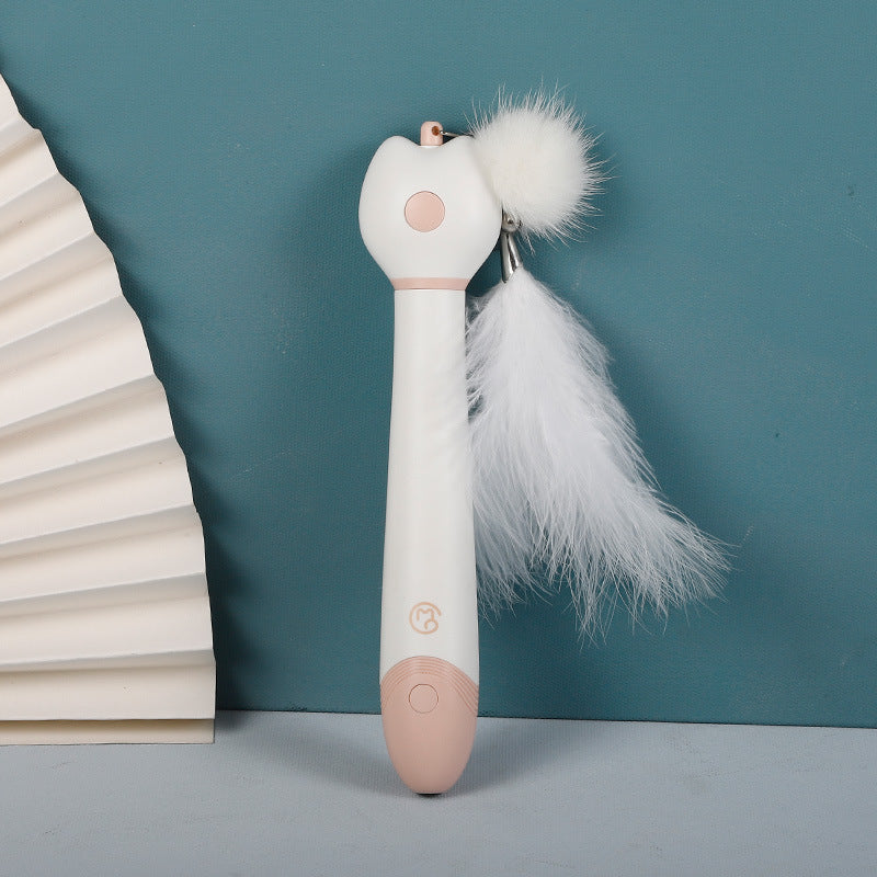 Plush Ball Feather Fun Cat Toy