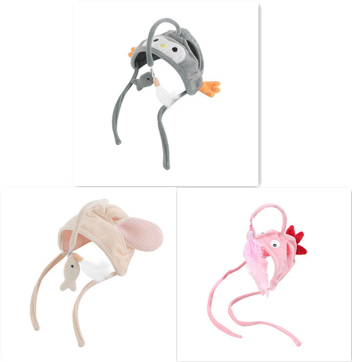 Head Wearing Feather Funny Cat