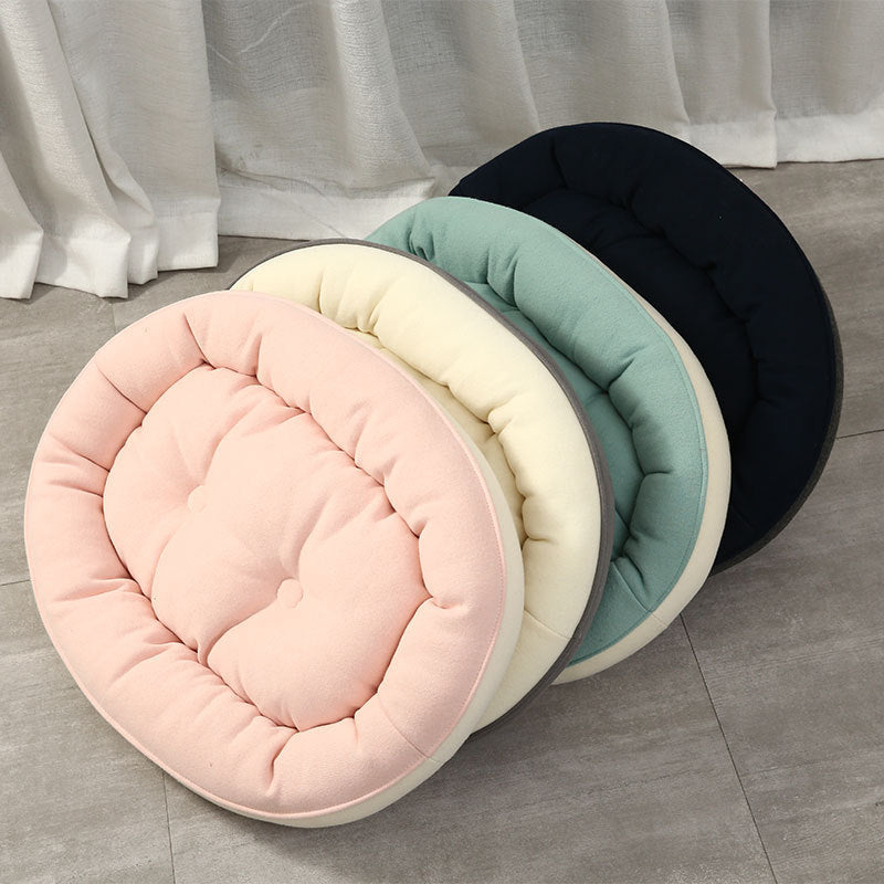 Thickened round plush pet basin