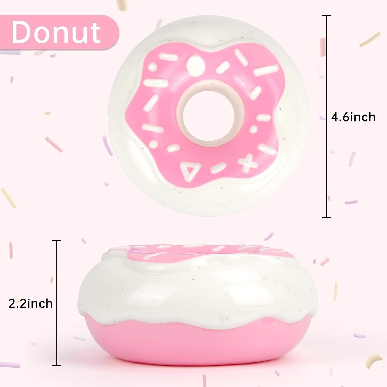 Donut Dog Toy TPR Durable Chewy And Fun Soundmaking Dog Toy Dog Chew Toys For Aggressive Chewers Teeth Grinding Dog Birthday Gifts Interactive Toys For Small Medium Large Dog Breeds