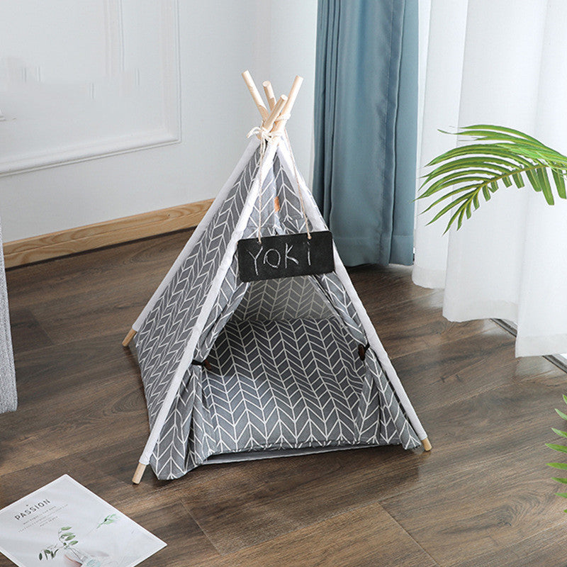 Pet Tent Kennel Removable And Washable Canvas Dog Tent