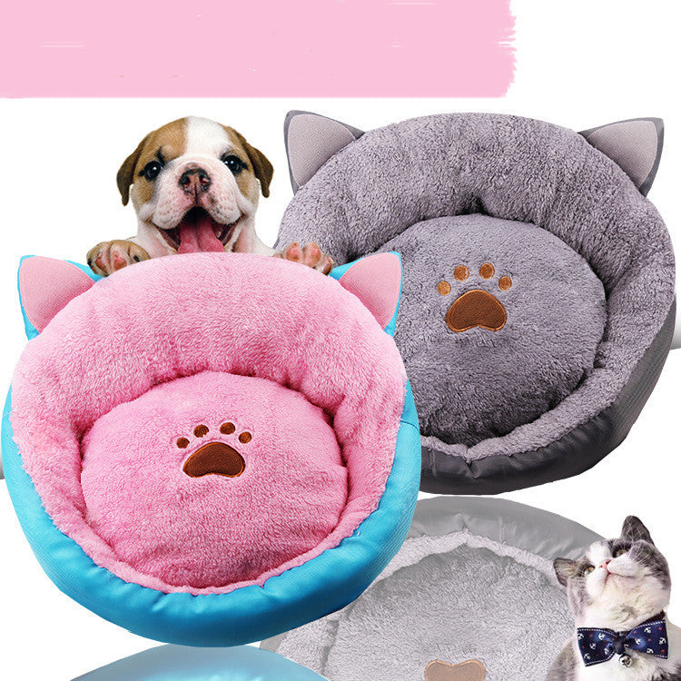 Cat ears kennel warm padded pet nest