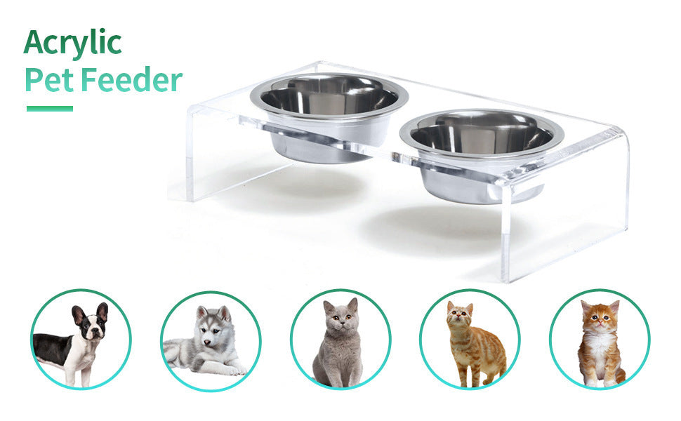Acrylic Dogs And Cats Pet Feeder Rack