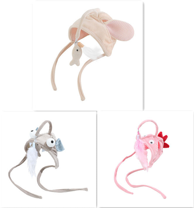 Head Wearing Feather Funny Cat