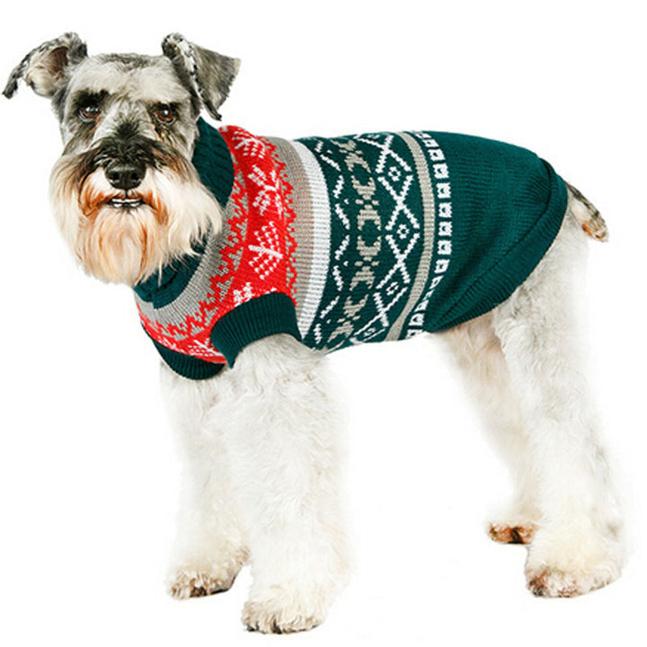 Pet Sweater Leaf Pattern Lapel Sweater