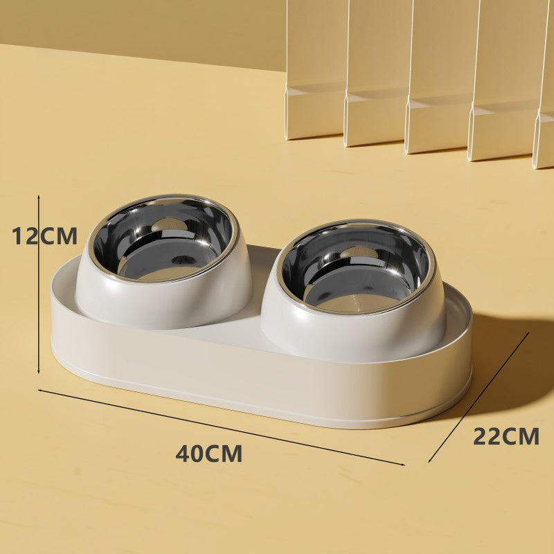 Pet Double Bowl Tilt Protect Neck
