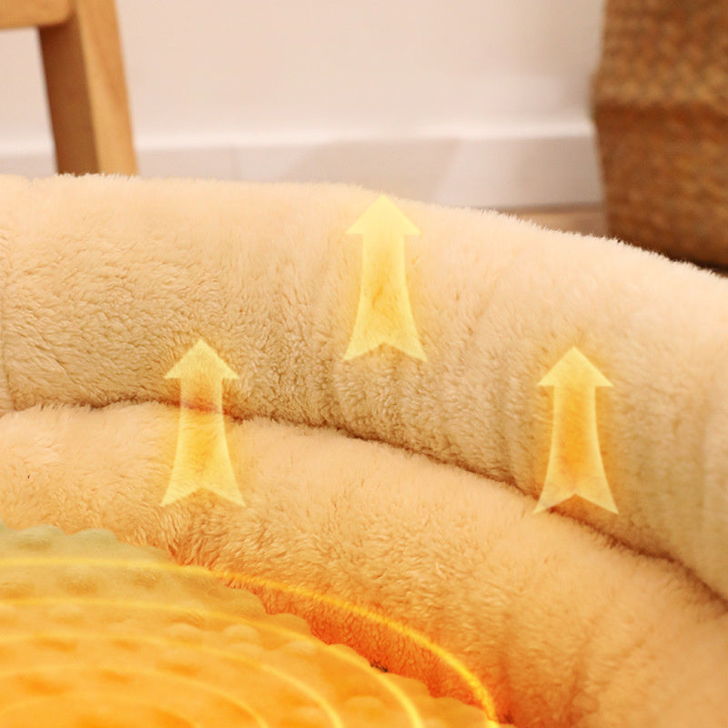 Cat Dog Kennel Doudou Velvet Small Doll Portable Round Nest Dog Cushion Pet Bed Winter Warm Kennel