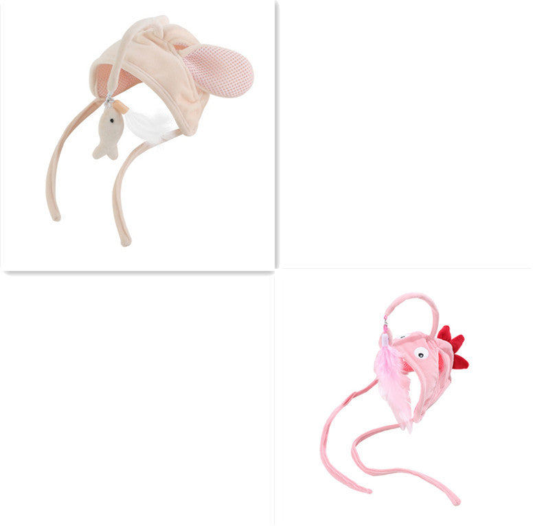 Head Wearing Feather Funny Cat