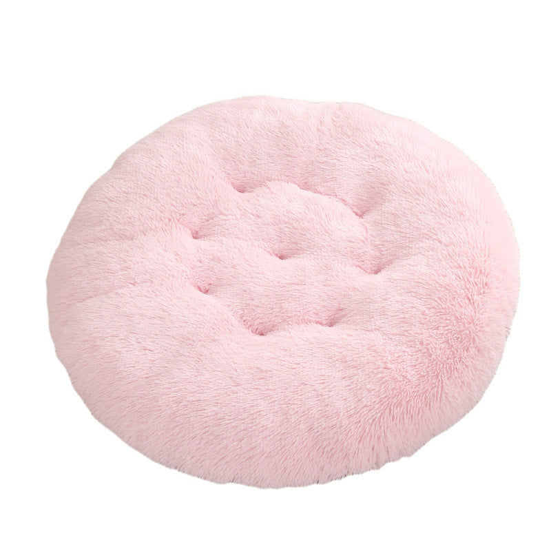 Round Pet Mat Dog Bed Plush Warm Sleep Dog Bed Cathouse Doghouse