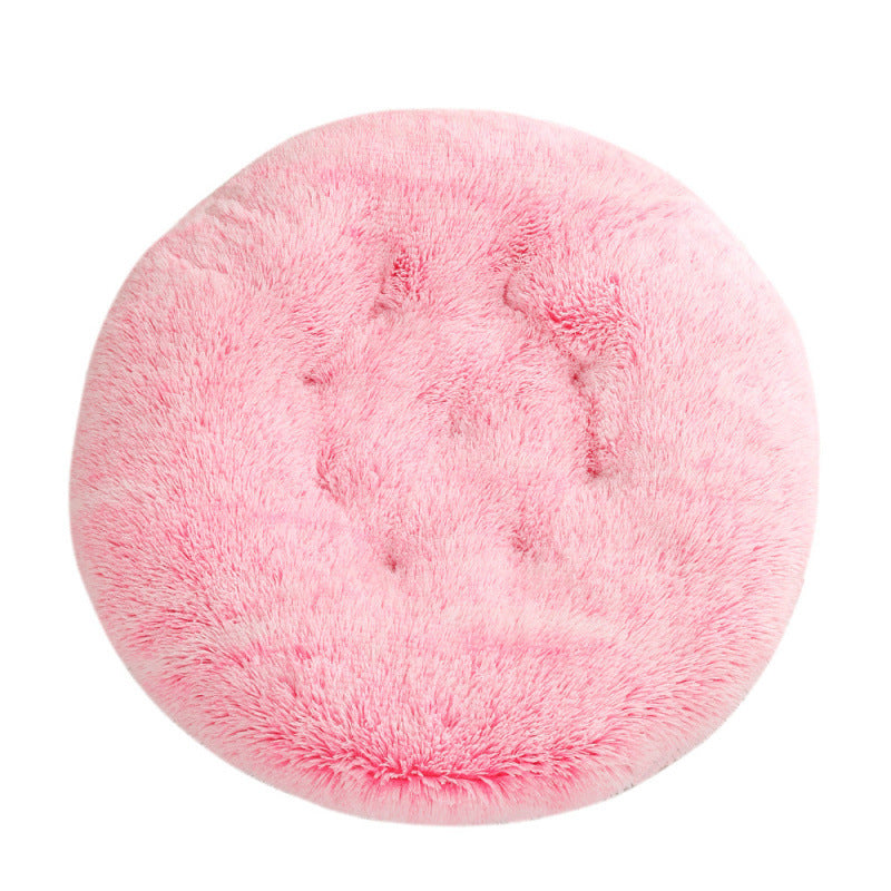 Round Pet Mat Dog Bed Plush Warm Sleep Dog Bed Cathouse Doghouse