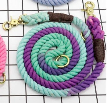 Multi-color cotton dog leash
