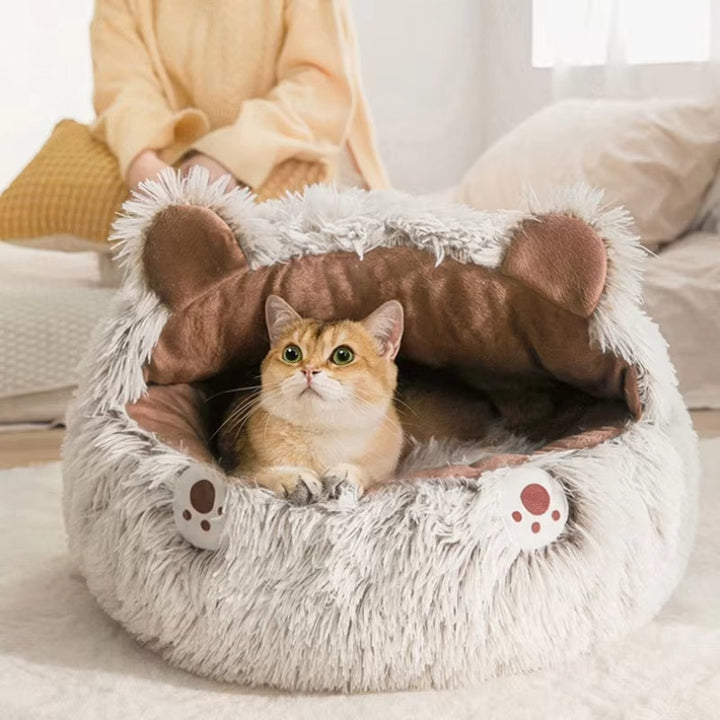 Winter Long Plush Pet Cat Bed