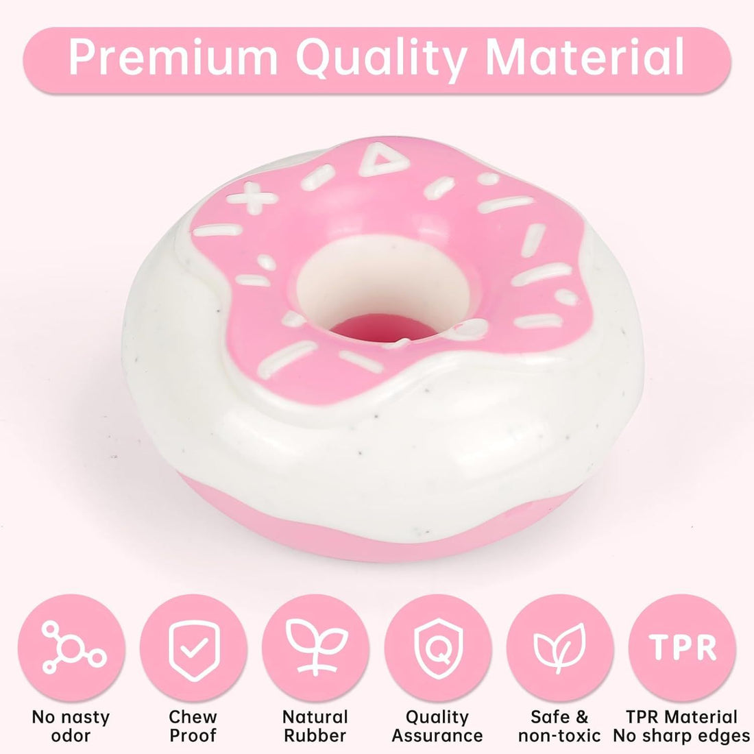 Donut Dog Toy TPR Durable Chewy And Fun Soundmaking Dog Toy Dog Chew Toys For Aggressive Chewers Teeth Grinding Dog Birthday Gifts Interactive Toys For Small Medium Large Dog Breeds