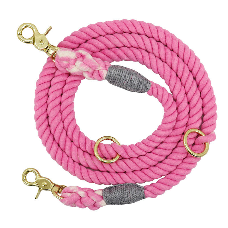 Multi-color cotton dog leash