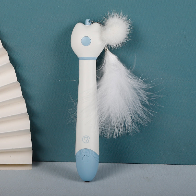Plush Ball Feather Fun Cat Toy