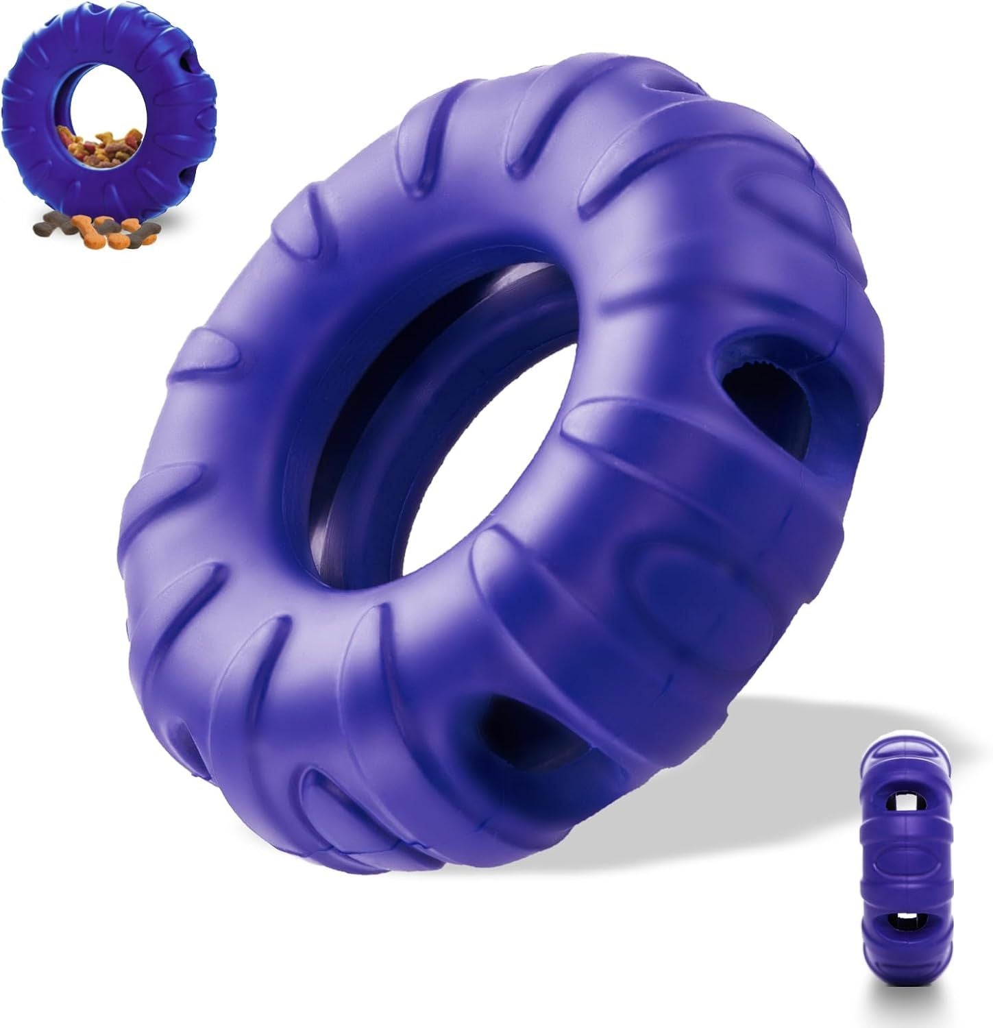 Chew Toys Puppy Tires Flavored Dog Chew Toys, Real Beef Flavor Leaky Food Toy Slow Feeder Food Treat Dispensing Toys, Dog Interactive Toys For Medium To Large Dogs