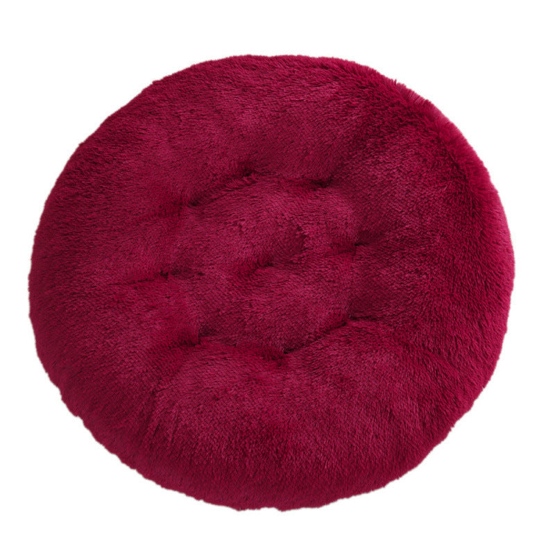 Round Pet Mat Dog Bed Plush Warm Sleep Dog Bed Cathouse Doghouse
