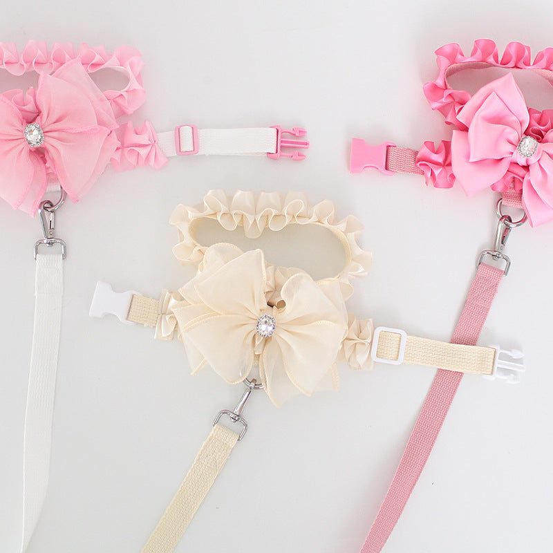 Pet Dog Leash Bow Tie Chest Strap