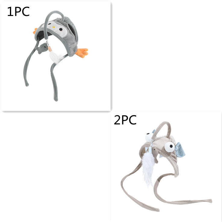 Head Wearing Feather Funny Cat