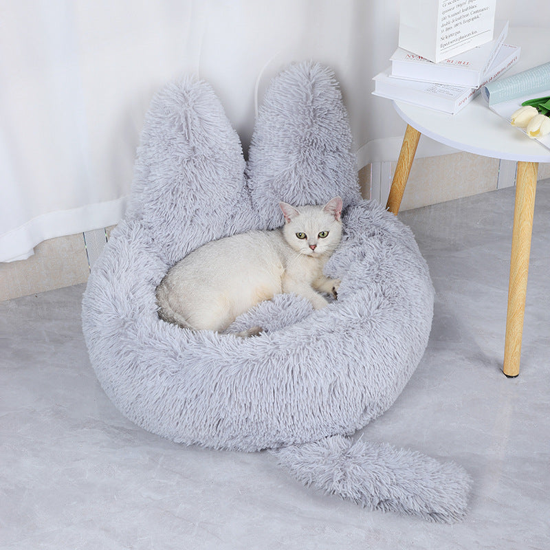 Winter Kennel For Pets, Long Round Plush Nest, Cat Nest, Warm Pet Supplies, Dog Bed, Pet Cushion