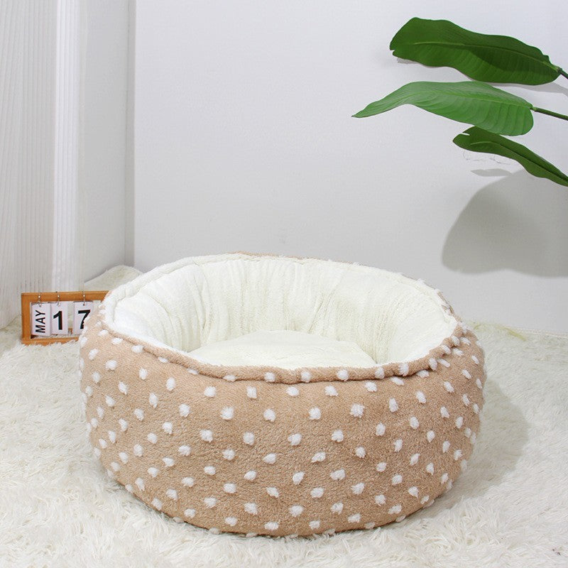 Cat Accessories Bed Round Soft And Warm Cat Nest Bed Pet Supplies Dog Beds For Medium Small Dogs Thickened Plush Cat House Mat