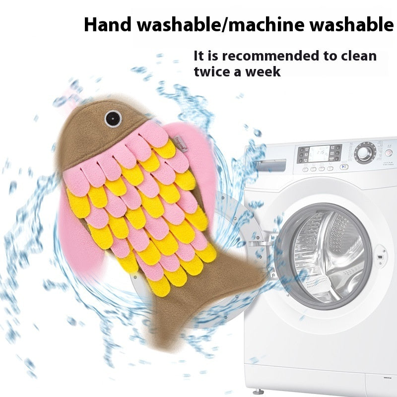 Fish-shaped Smell Blanket Training Cat Toy Food Bowl Toy