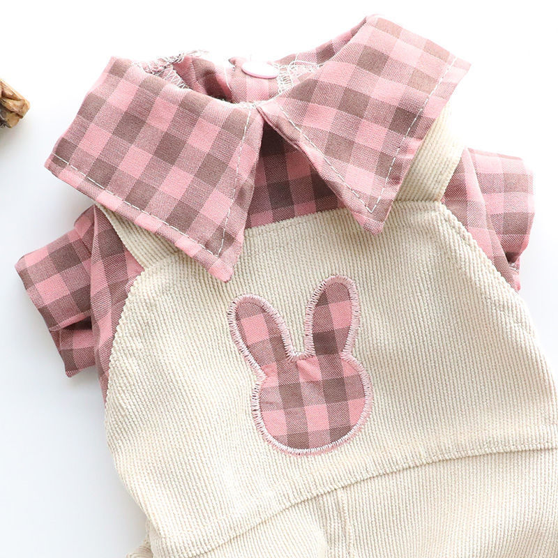 Thin Plaid Shirt Overalls Dog Clothes