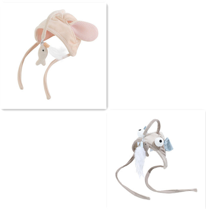 Head Wearing Feather Funny Cat