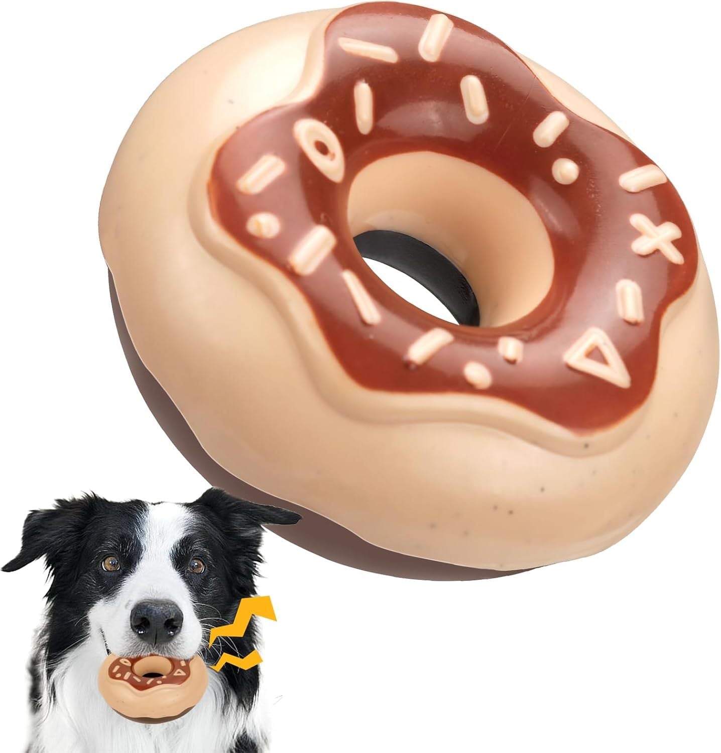 Donut Dog Toy TPR Durable Chewy And Fun Soundmaking Dog Toy Dog Chew Toys For Aggressive Chewers Teeth Grinding Dog Birthday Gifts Interactive Toys For Small Medium Large Dog Breeds
