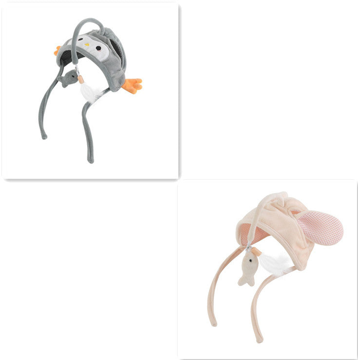 Head Wearing Feather Funny Cat