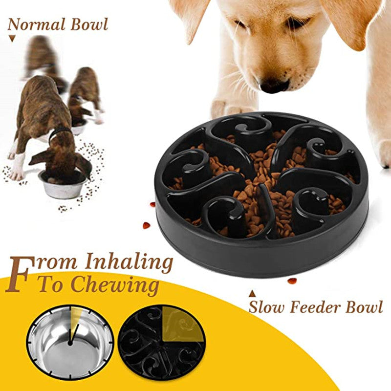 Pet Dog Slow Feeder Bowl Non Slip Anti-Gulping Slower Food Feeding Dishes Eco Dog Bowl For Large Medium Small Dogs Puppy Measured