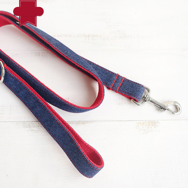 Denim blue pet dog leash