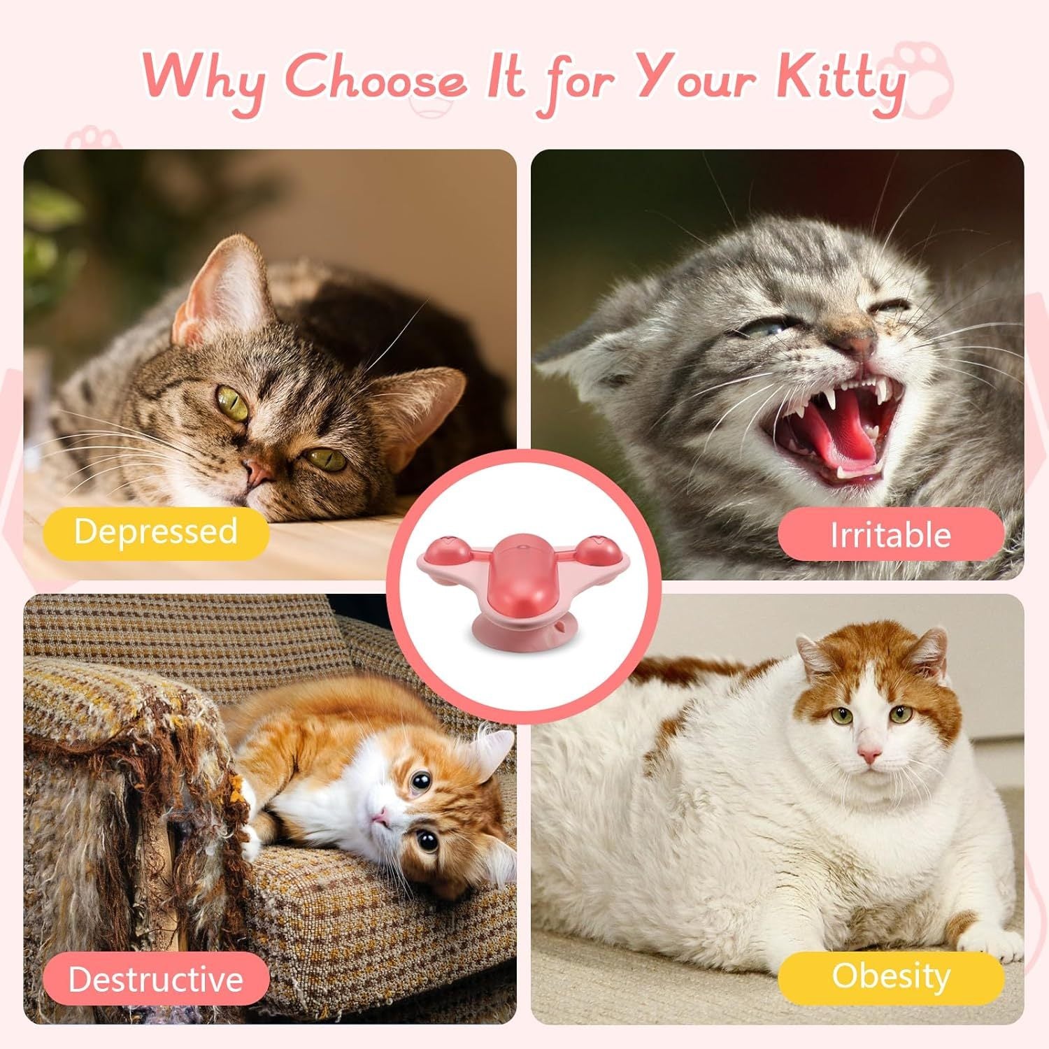 Interactive Cat Toy Puzzle Toy Pet Slow Feeder For Bored Indoor Cat Dog Bunny