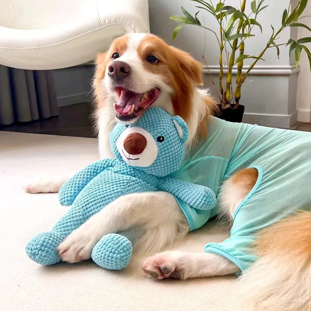 Dog Large Sound Squeaky Toys Bear Animals Shape Pet Soft Plush Chew Molar Training Toy Puppy Bite Teeth Dental Toys Pet Supplies