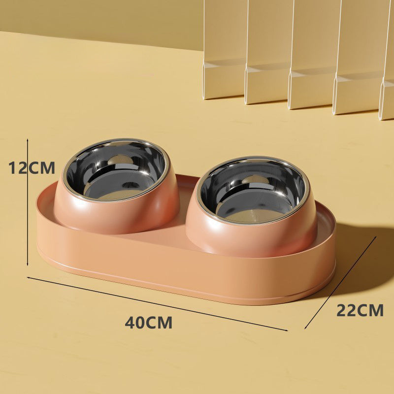 Pet Double Bowl Tilt Protect Neck