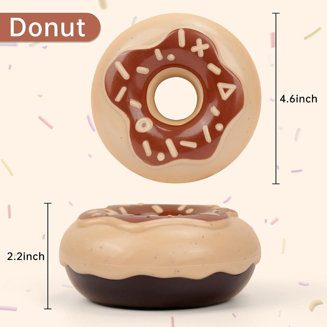 Donut Dog Toy TPR Durable Chewy And Fun Soundmaking Dog Toy Dog Chew Toys For Aggressive Chewers Teeth Grinding Dog Birthday Gifts Interactive Toys For Small Medium Large Dog Breeds