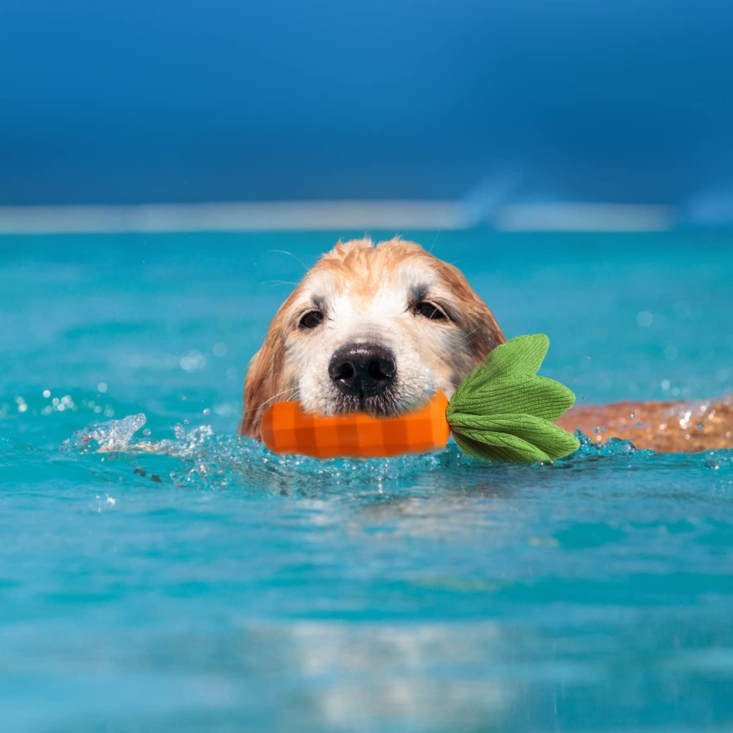 Dog Squeaky Chew Toys For Aggressive Chewers Rubber Carrot Dog Toys For Training And Cleaning Interactive Tough Dog Toy For Medium Dogs