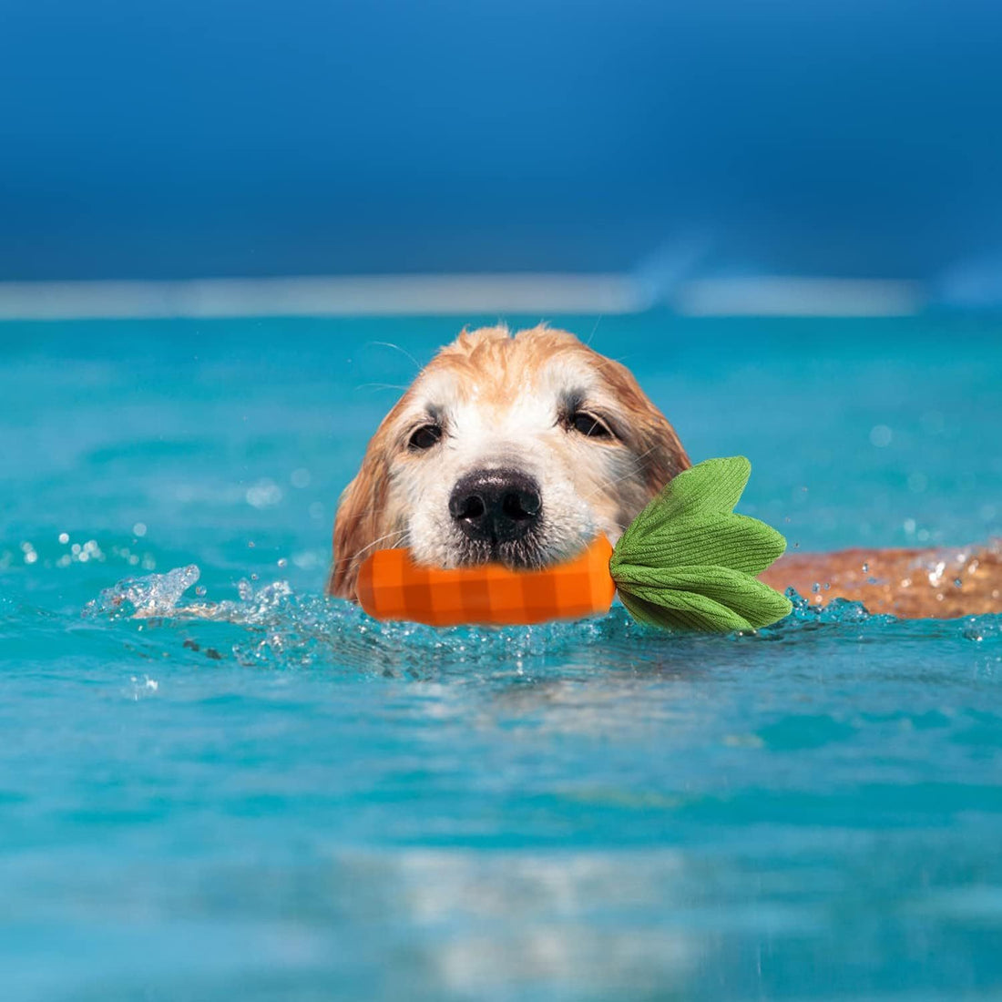 Dog Squeaky Chew Toys For Aggressive Chewers Rubber Carrot Dog Toys For Training And Cleaning Interactive Tough Dog Toy For Medium Dogs