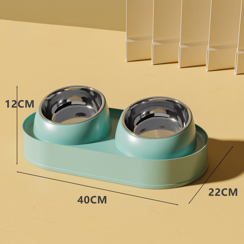 Pet Double Bowl Tilt Protect Neck