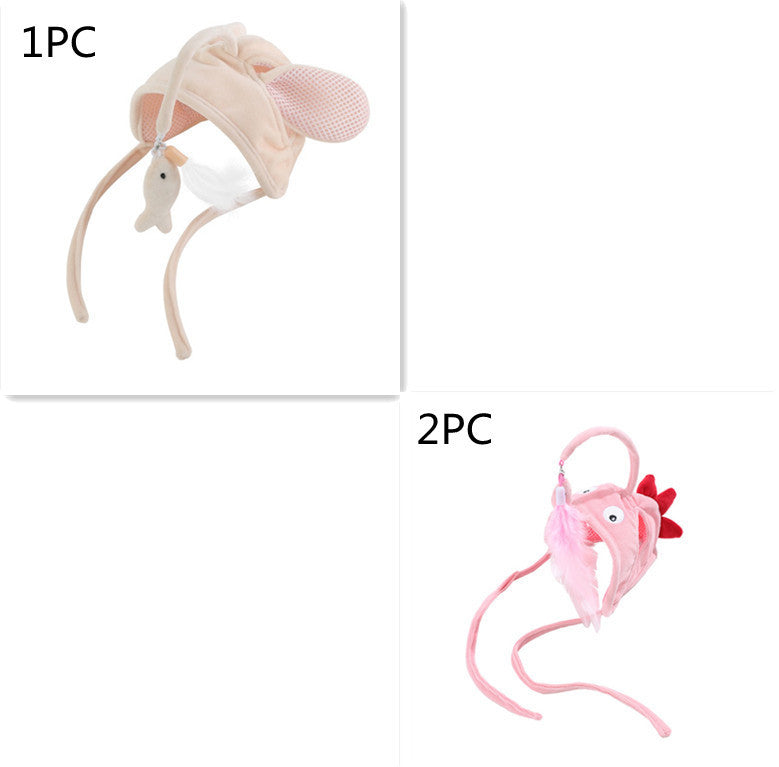 Head Wearing Feather Funny Cat