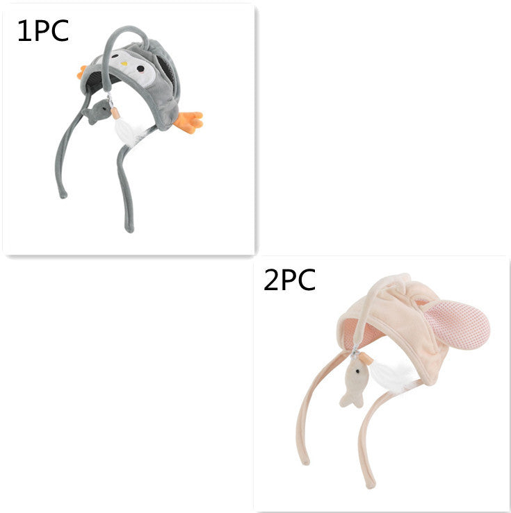 Head Wearing Feather Funny Cat