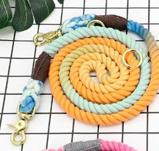 Multi-color cotton dog leash