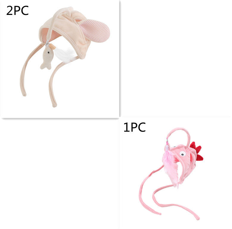 Head Wearing Feather Funny Cat